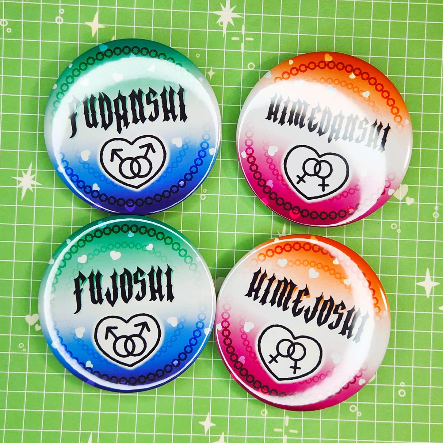 Boys Love BL/Girls Love GL 2" Button Badges
