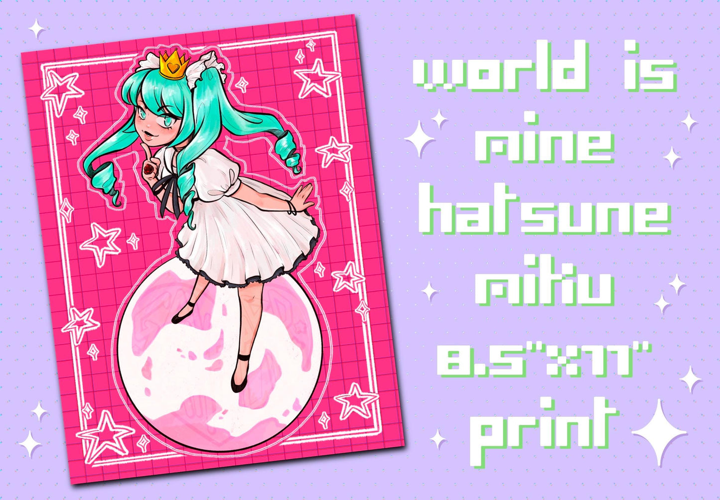 World is Mine Hatsune Miku 8.5x11 Art Print