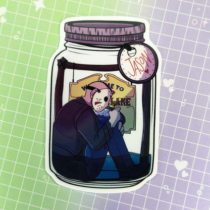 Horror Slasher Mason Jar 3" Vinyl Stickers