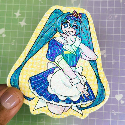 Mesmerizer VOCALOID Hatsune Miku and Kasane Teto 3” Holographic Stickers