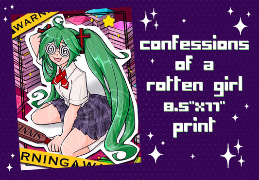 Confessions of a Rotten Girl Hatsune Miku 8.5x11 Art Print
