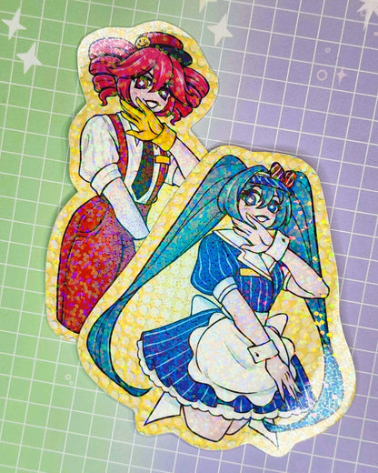 Mesmerizer VOCALOID Hatsune Miku and Kasane Teto 3” Holographic Stickers